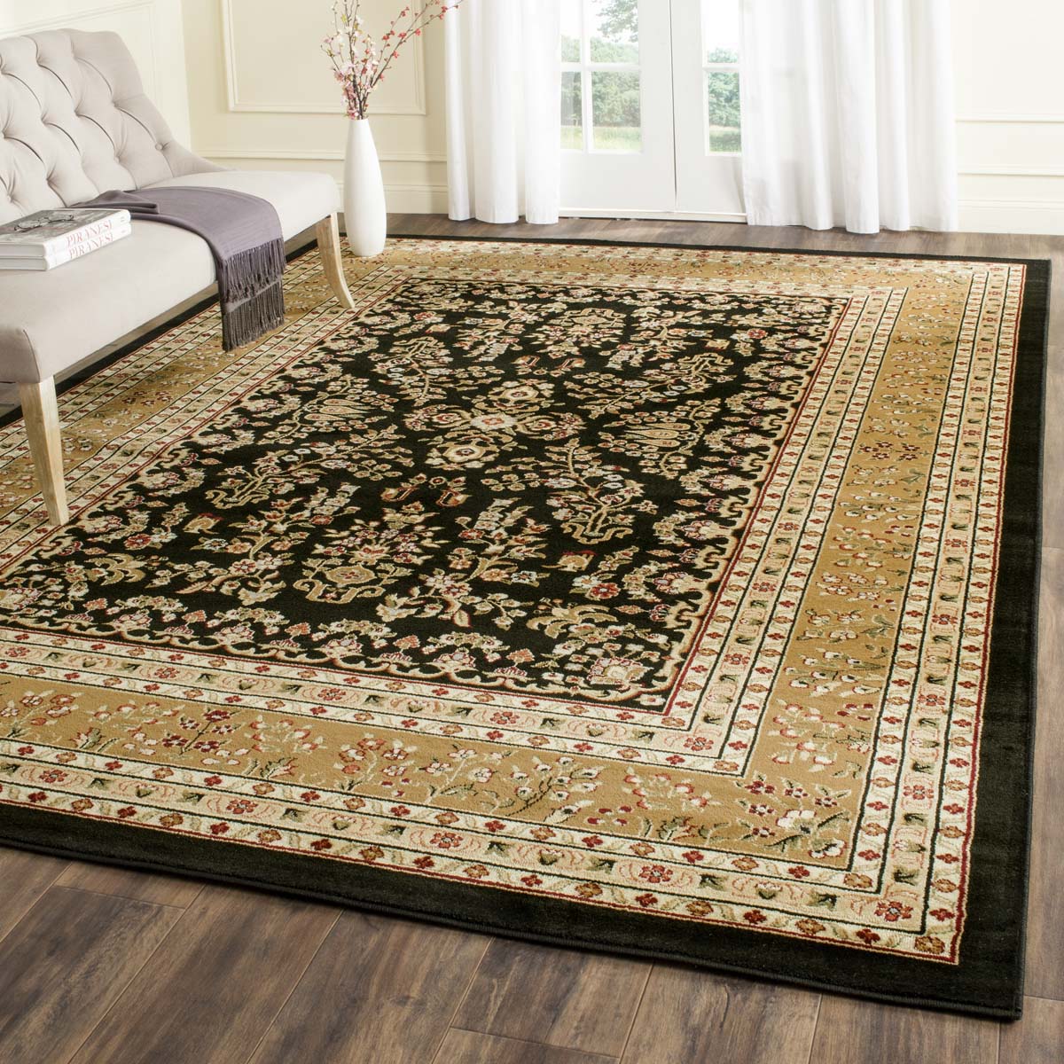 Safavieh Lyndhurst 331 Rug, LNH331 - Black / Tan