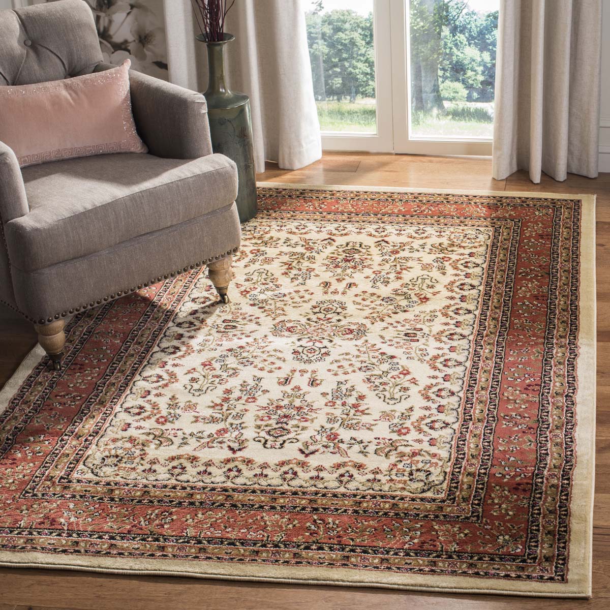 Safavieh Lyndhurst 331 Rug, LNH331 - Ivory / Rust