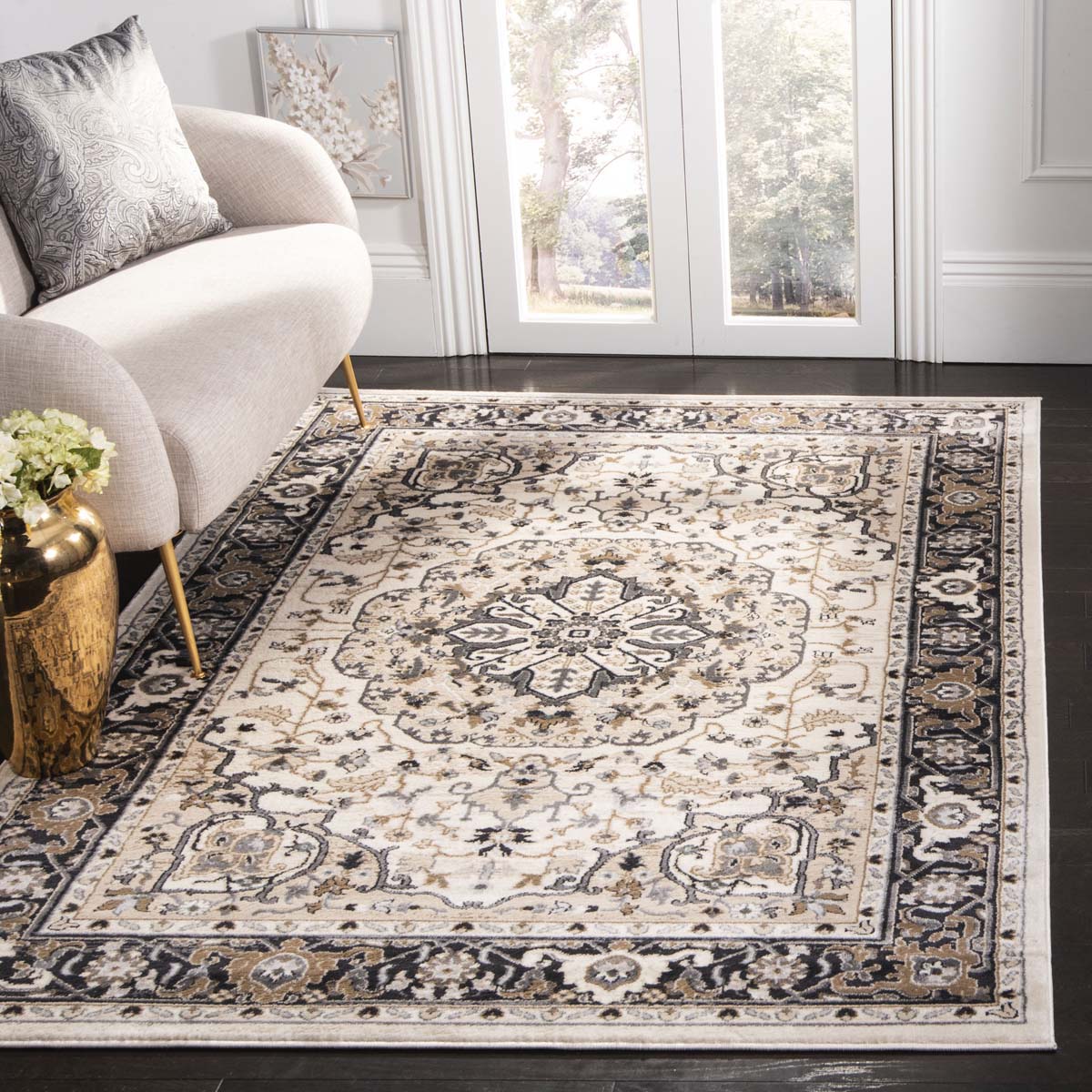 Safavieh Lyndhurst 334 Rug, LNH334 - Cream / Navy