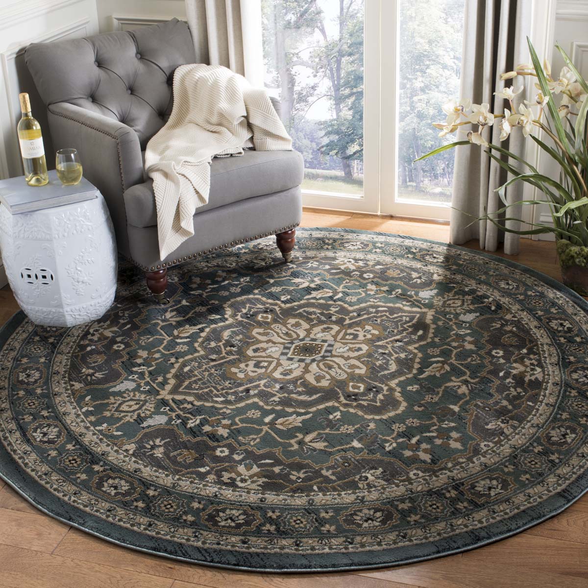 Safavieh Lyndhurst 338 Rug, LNH338 - Teal / Grey