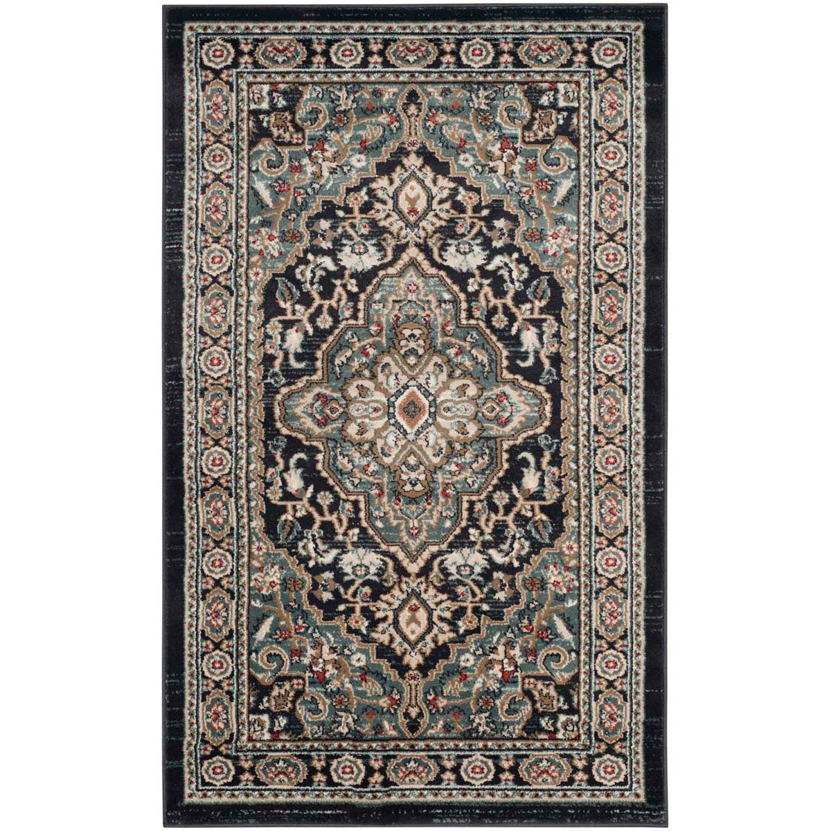 Safavieh Lyndhurst 338 Rug, LNH338 - Anthracite / Teal