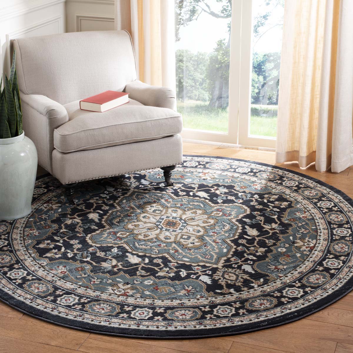 Safavieh Lyndhurst 338 Rug, LNH338 - Anthracite / Teal