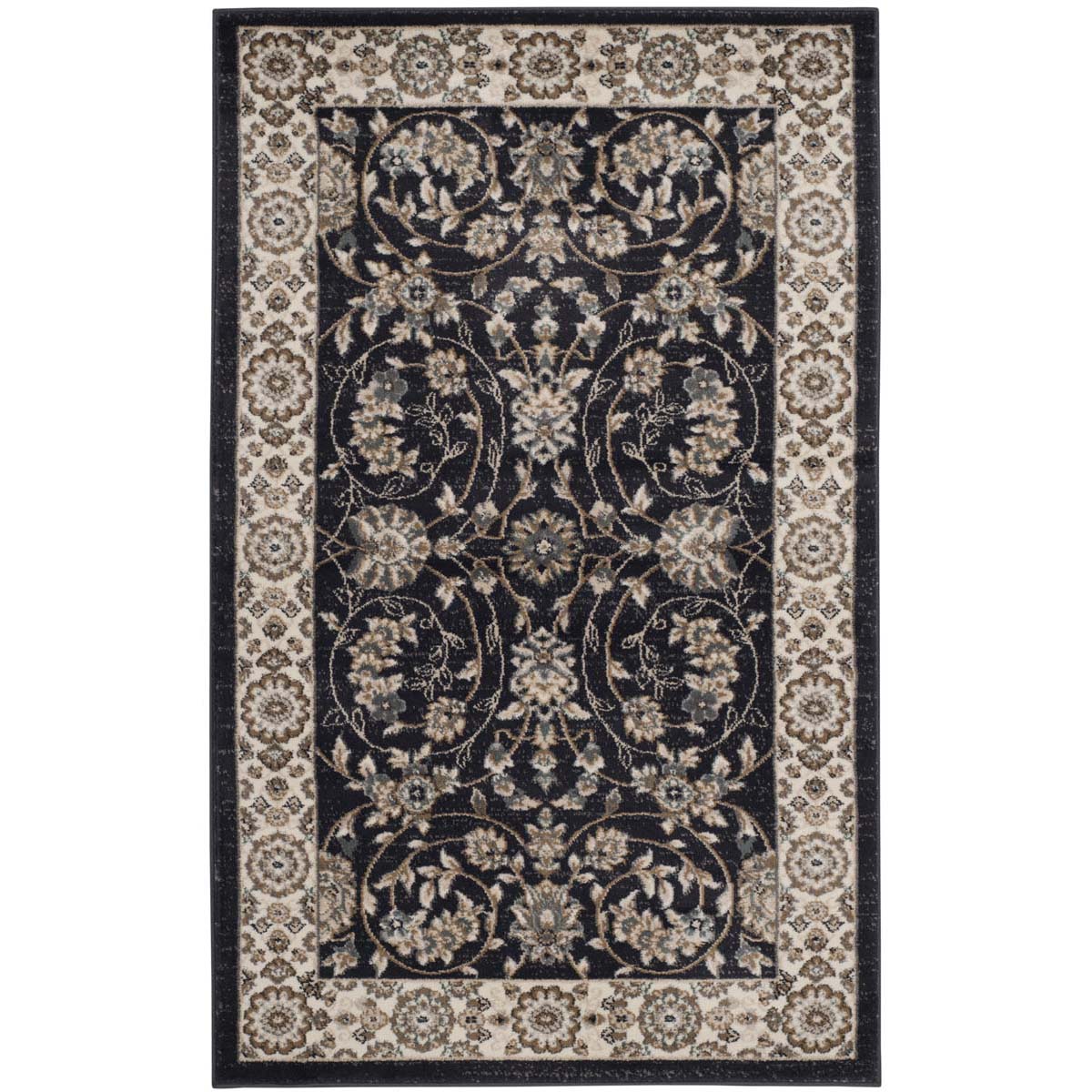 Safavieh Lyndhurst 340 Rug, LNH340 - Anthracite / Cream