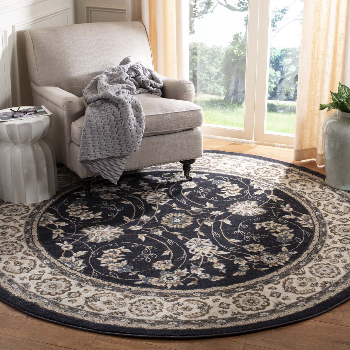 Safavieh Lyndhurst 340 Rug, LNH340 - Anthracite / Cream