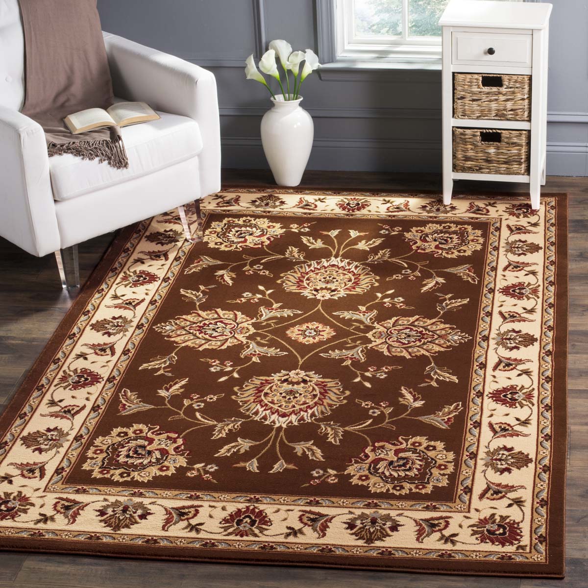 Safavieh Lyndhurst 555 Rug, LNH555 - Brown / Ivory