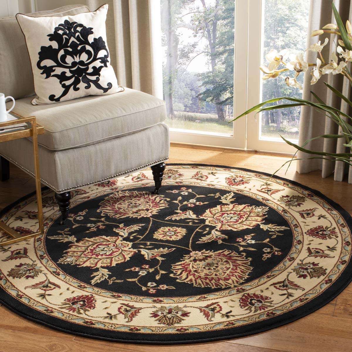 Safavieh Lyndhurst 555 Rug, LNH555 - Black / Ivory