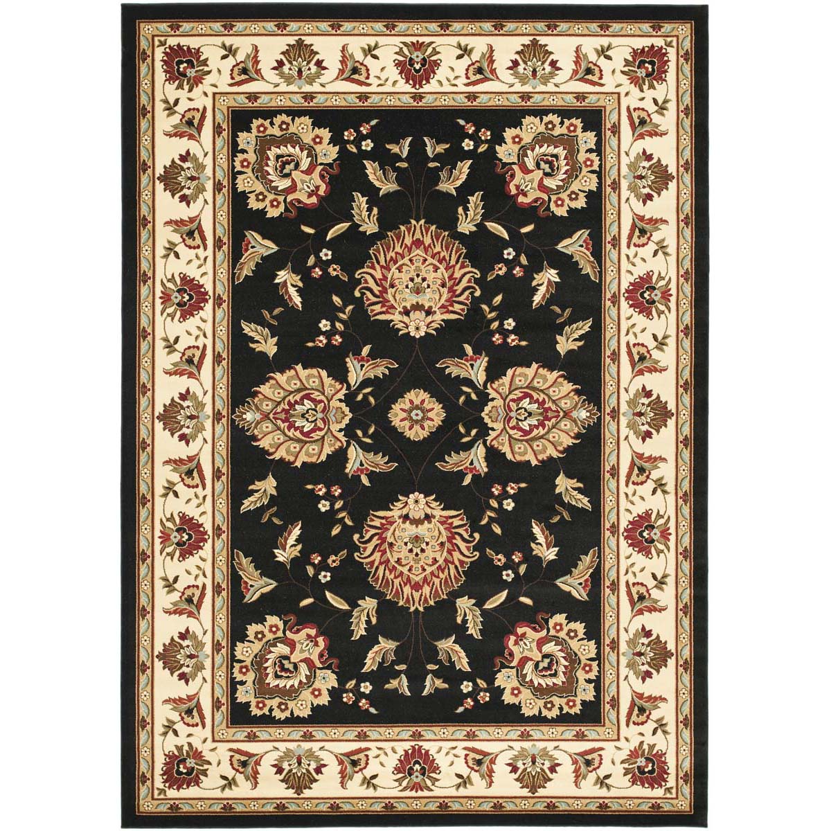 Safavieh Lyndhurst 555 Rug, LNH555 - Black / Ivory