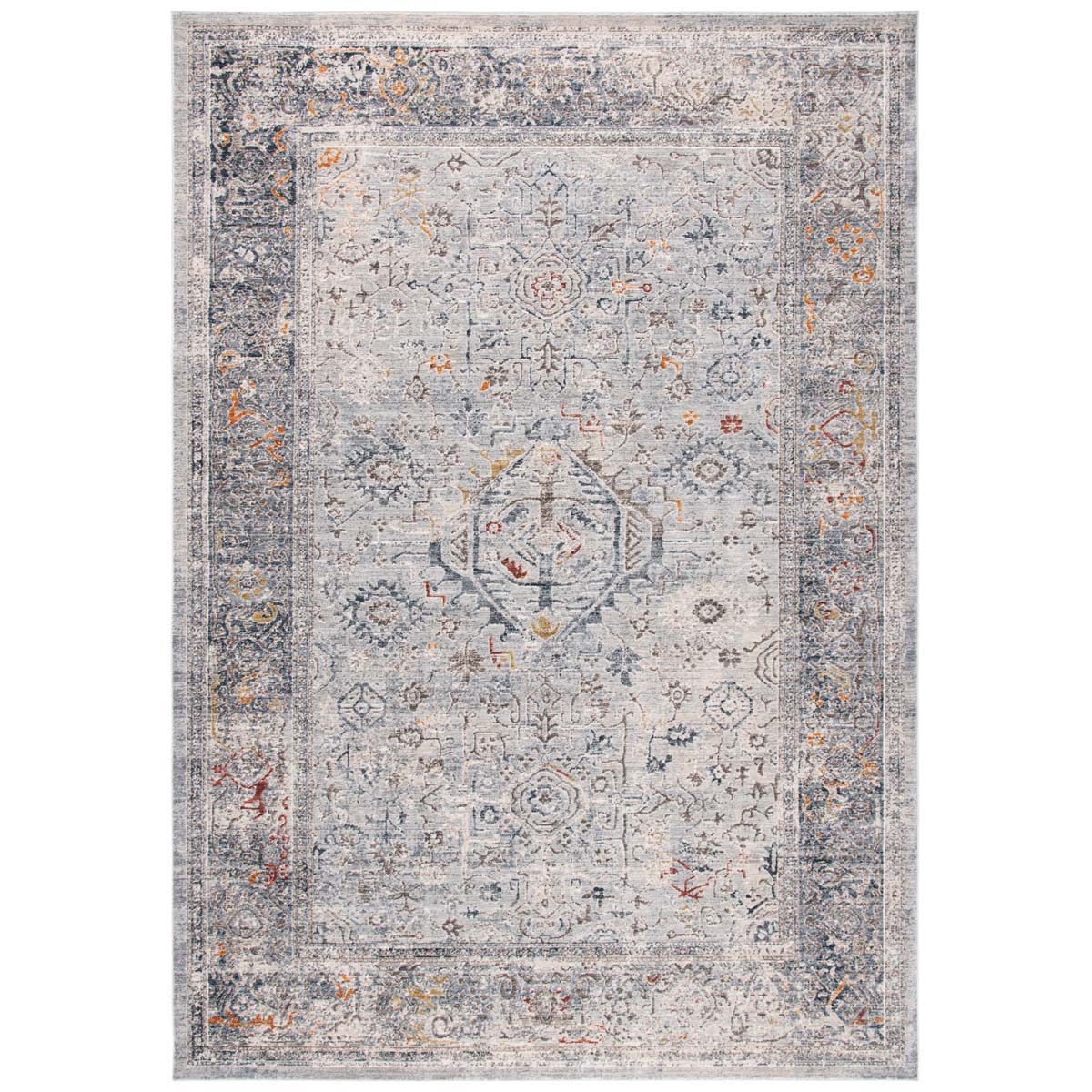 Lauren Ralph Lauren Dahrya Rug, LRL1454 - Light Grey / Navy