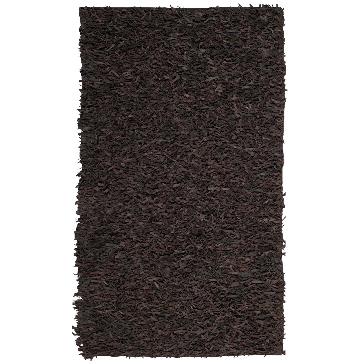 Safavieh Leather Shag 601 Rug, LSG601 - Dark Brown