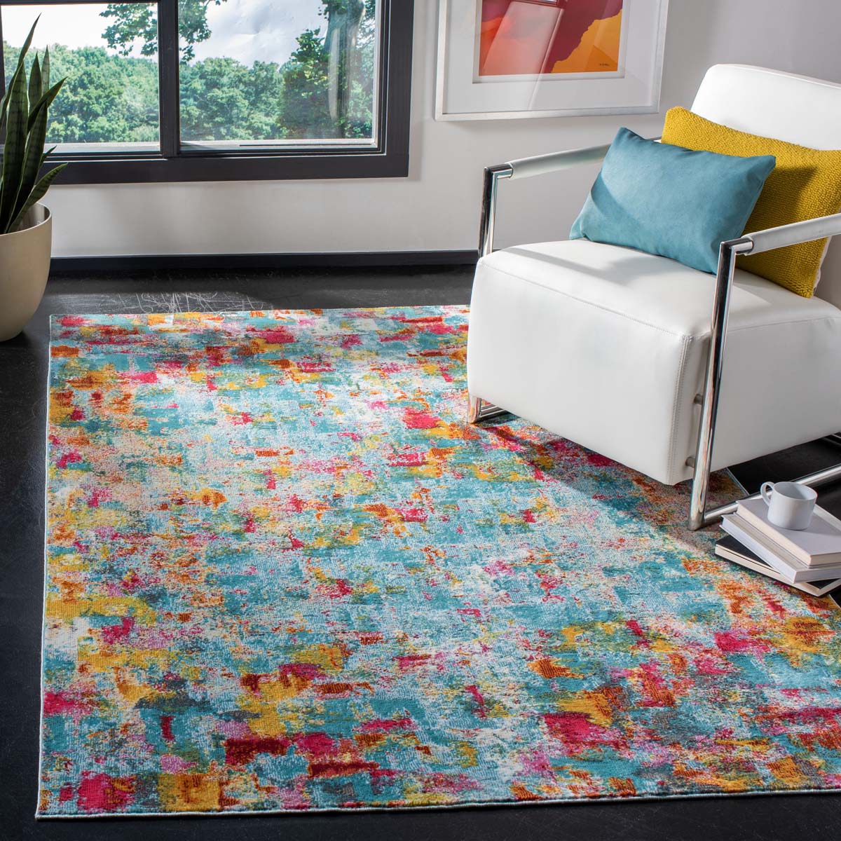 Safavieh Luxor 332 Rug, LUX332 - Aqua / Fuchsia