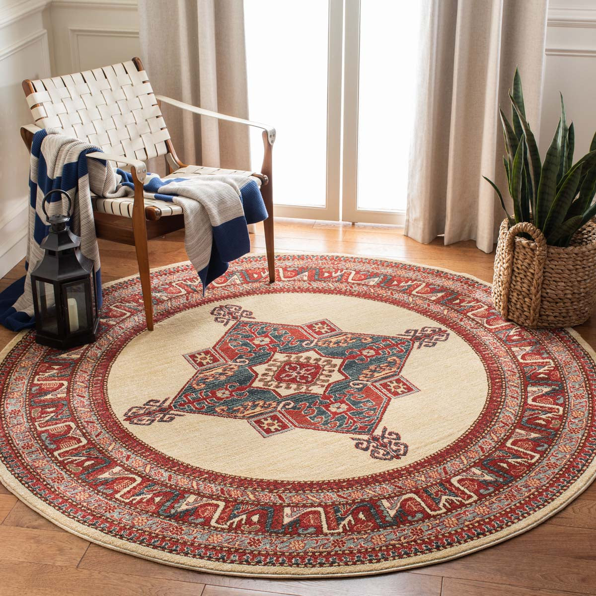 Safavieh Mahal 628 Rug, MAH628 - Creme / Red