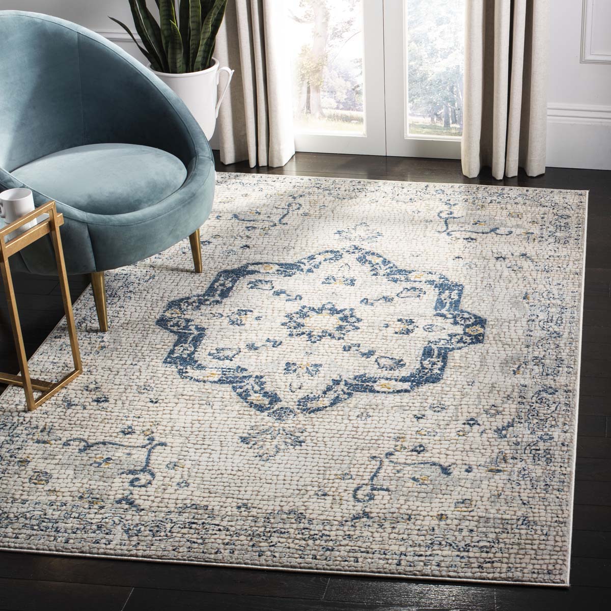 Safavieh Marseille 400 412 Rug, MAR412 - Navy / Ivory