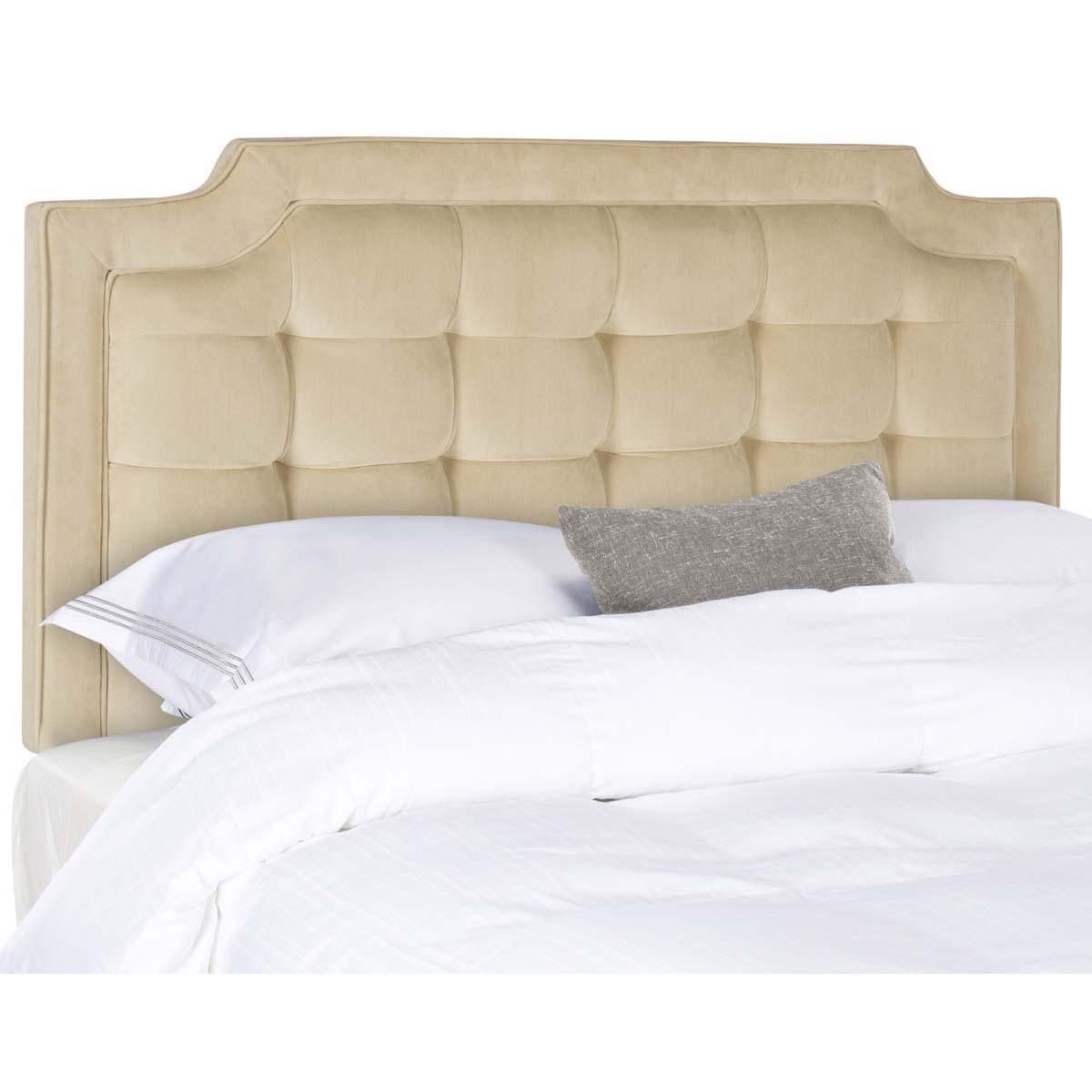 Safavieh Sapphire Tufted Linen Headboard  , MCR4047 - Buckwheat