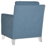 Safavieh Hollywood Glam Acrylic Tufted Blue Club Chair W/ Silver Nail Heads , MCR4213 - Blue / Clear