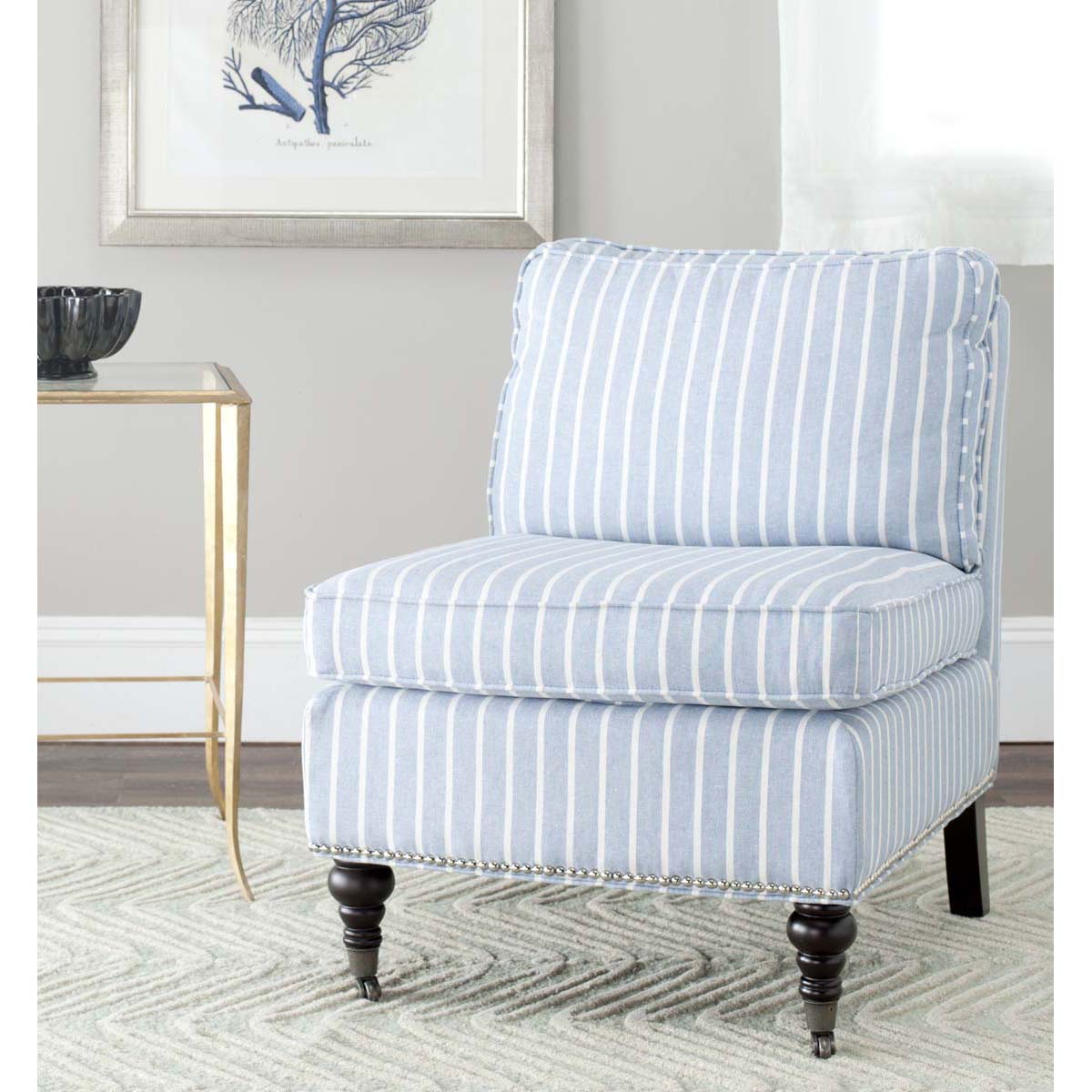 Safavieh Randy Slipper Chair , MCR4584 - Blue / White