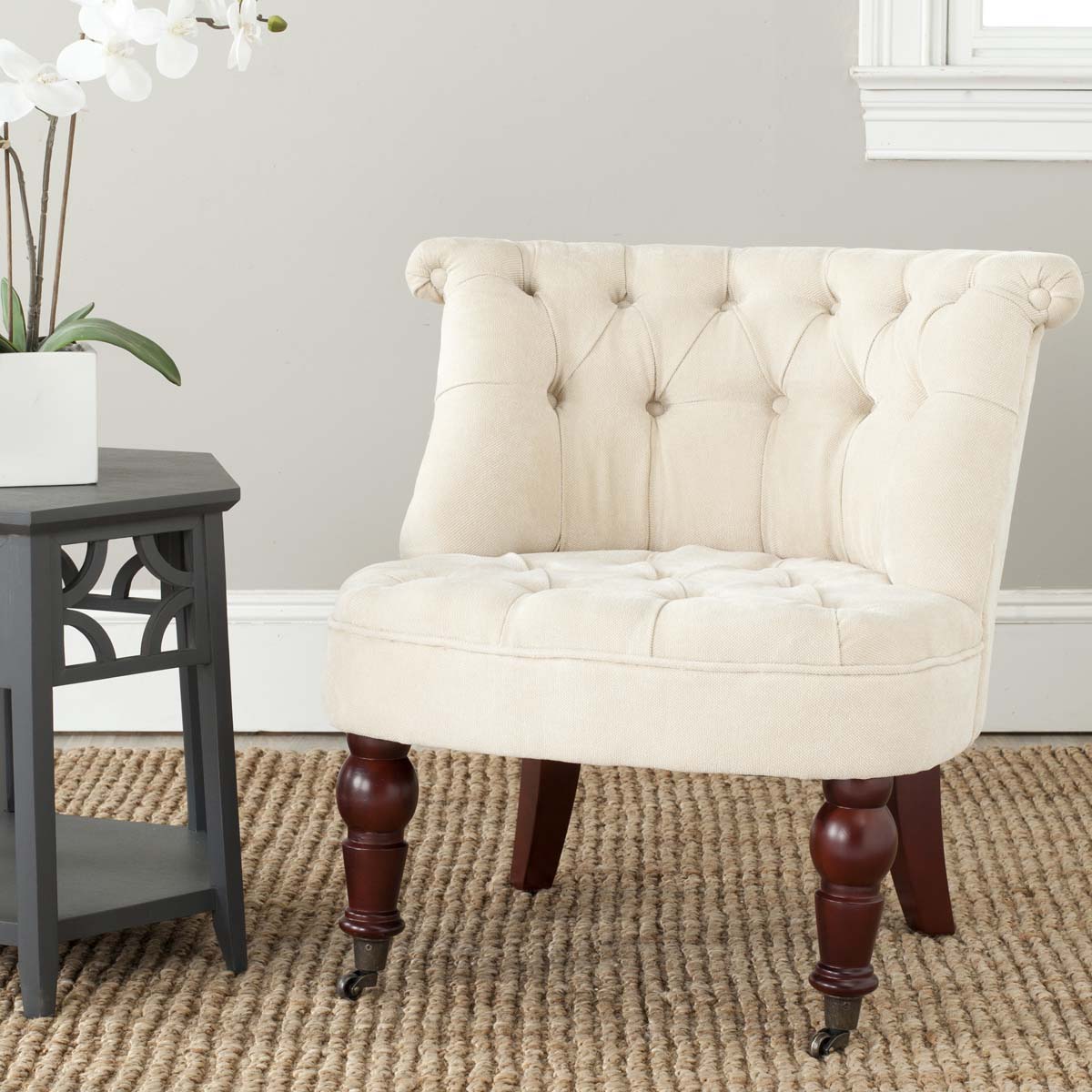 Safavieh Carlin Tufted Chair , MCR4711 - Natural Cream
