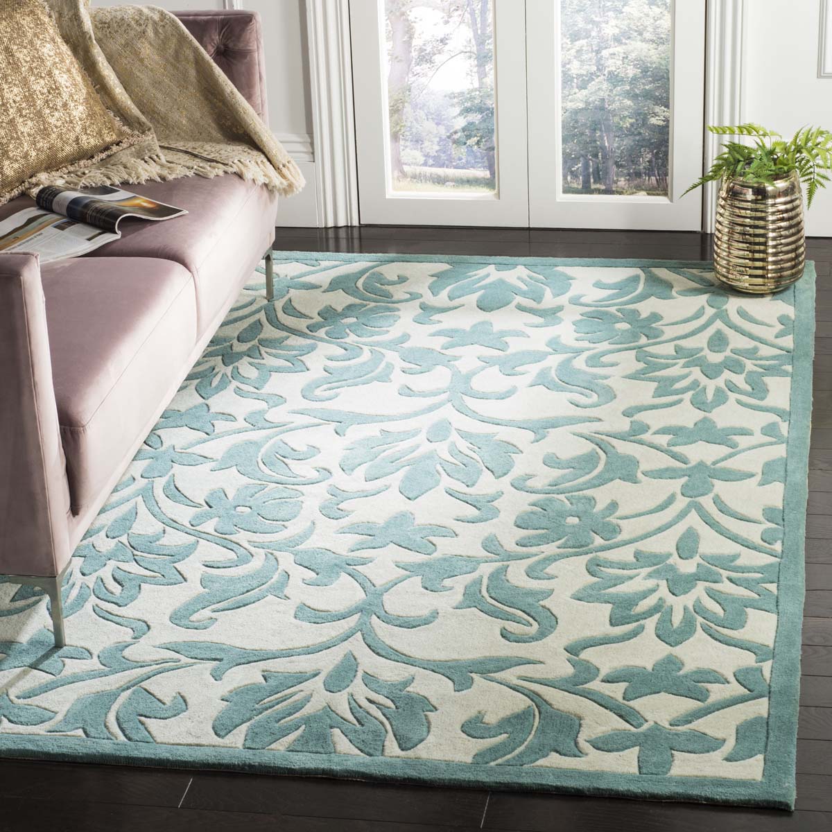 Safavieh Modern Art 635 Rug, MDA635 - Ivory / Light Blue