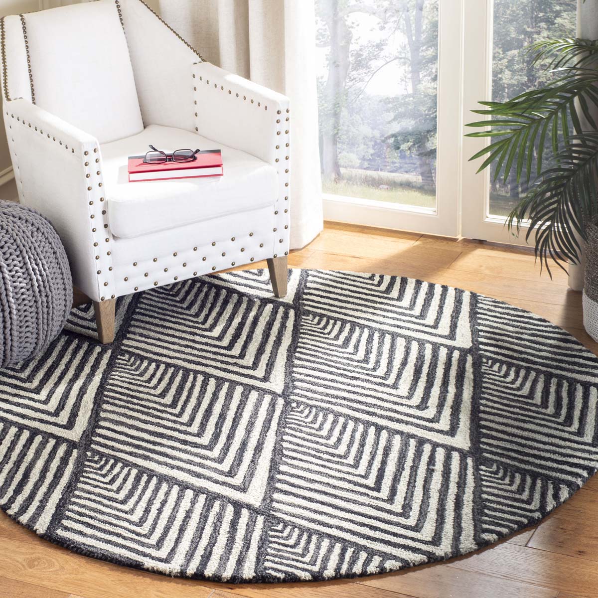 Safavieh Micro-Loop 151 Rug, MLP151 - Charcoal / Ivory