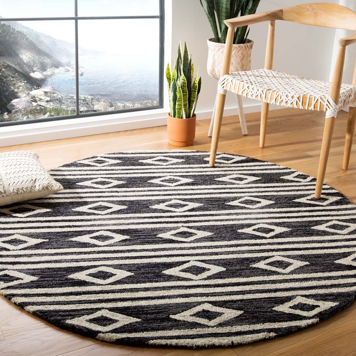 Safavieh Micro-Loop 153 Rug, MLP153 - Charcoal / Ivory