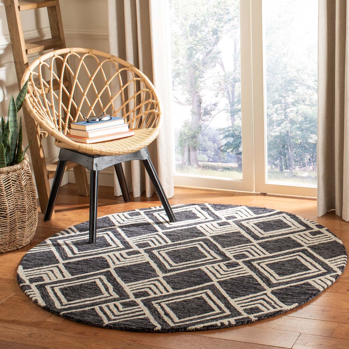 Safavieh Micro-Loop 154 Rug, MLP154 - Charcoal / Ivory