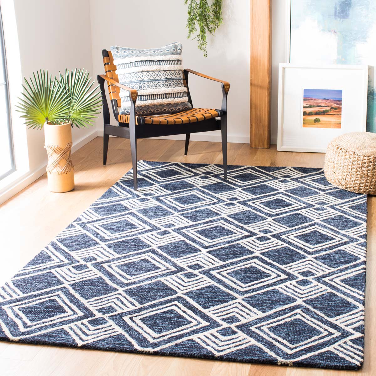 Safavieh Micro-Loop 154 Rug, MLP154 - Navy / Ivory