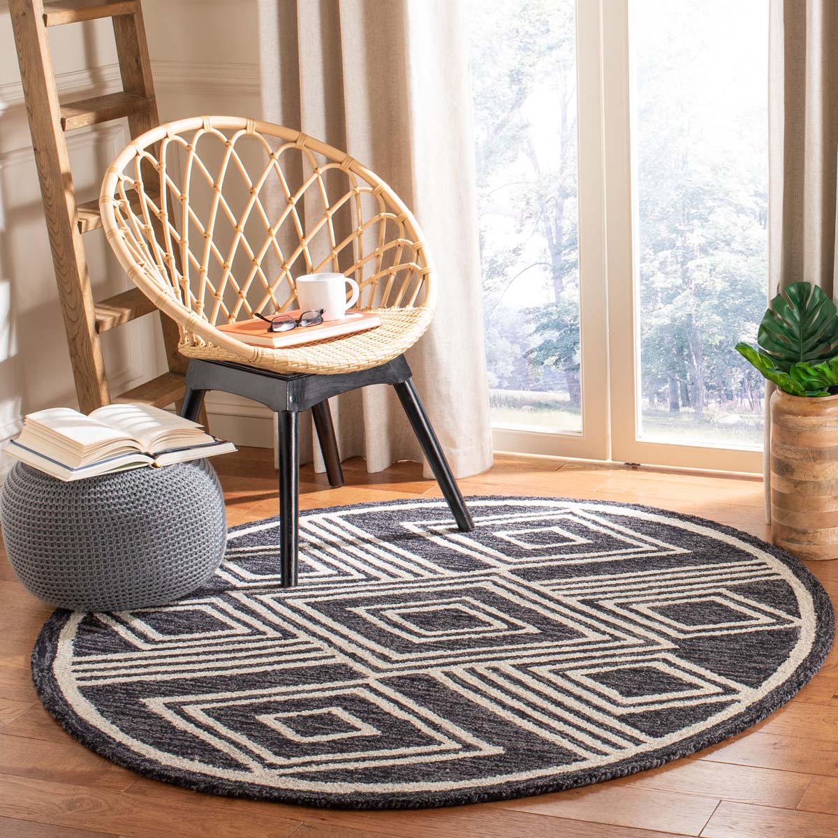 Safavieh Micro-Loop 156 Rug, MLP156 - Charcoal / Ivory