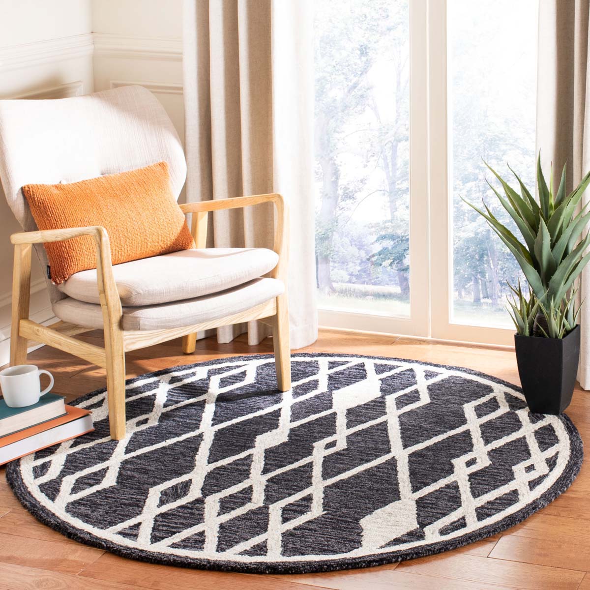 Safavieh Micro-Loop 157 Rug, MLP157 - Charcoal / Ivory