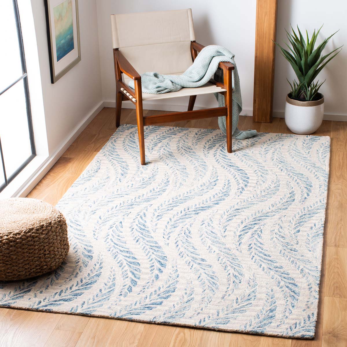 Safavieh Micro-Loop 170 Rug, MLP170 - Ivory / Blue