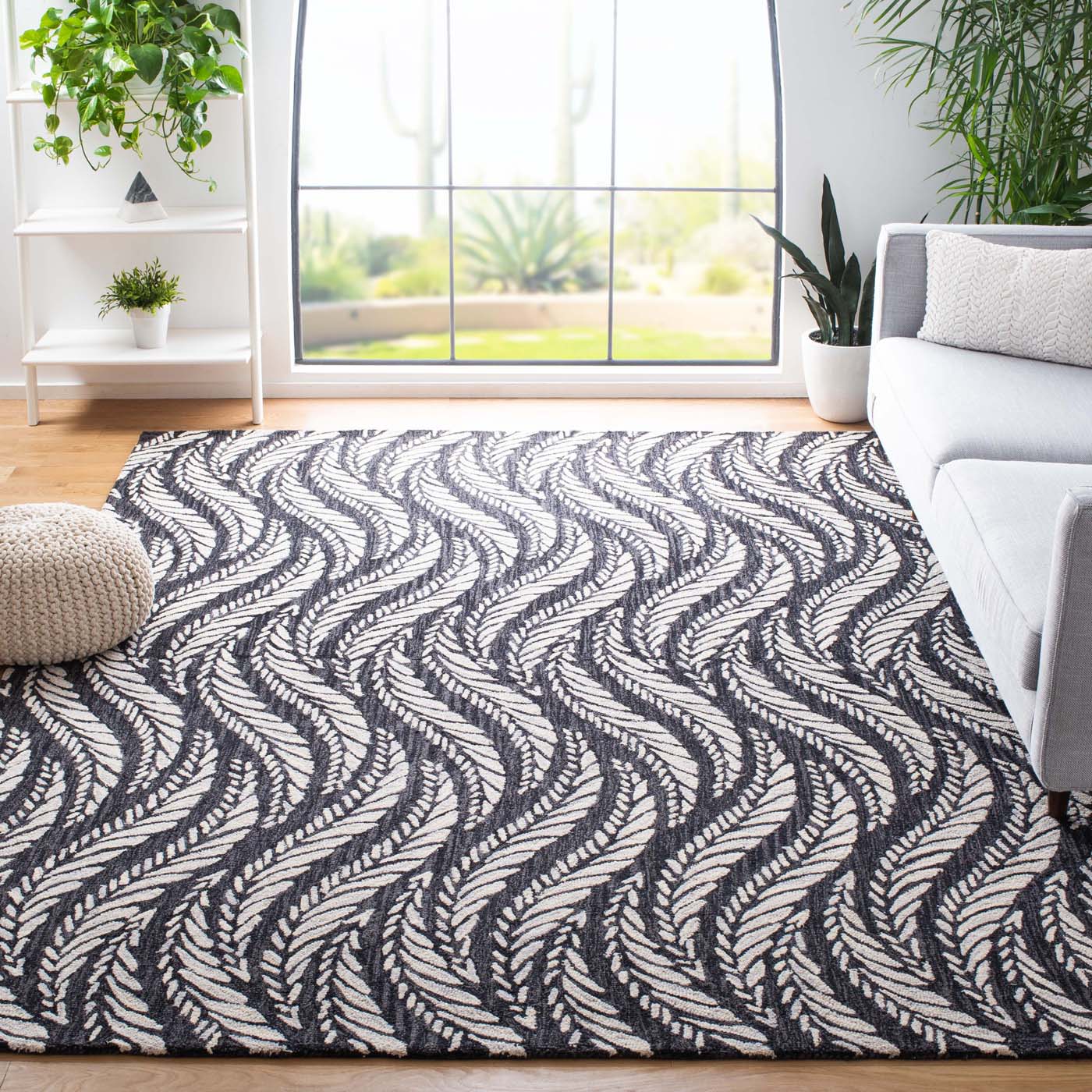 Safavieh Micro-Loop 170 Rug, MLP170 - Charcoal / Ivory