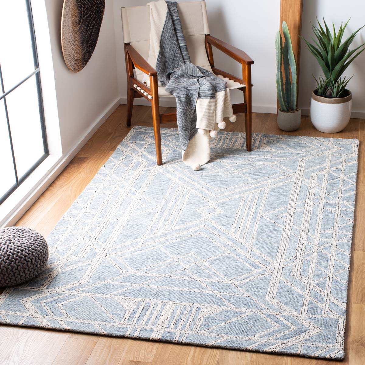 Safavieh Micro-Loop 173 Rug, MLP173 - Light Blue / Ivory