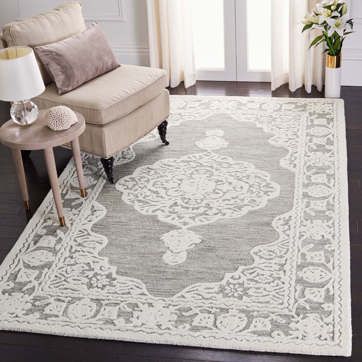 Safavieh Micro-Loop 275 Rug, MLP275 - Grey / Ivory