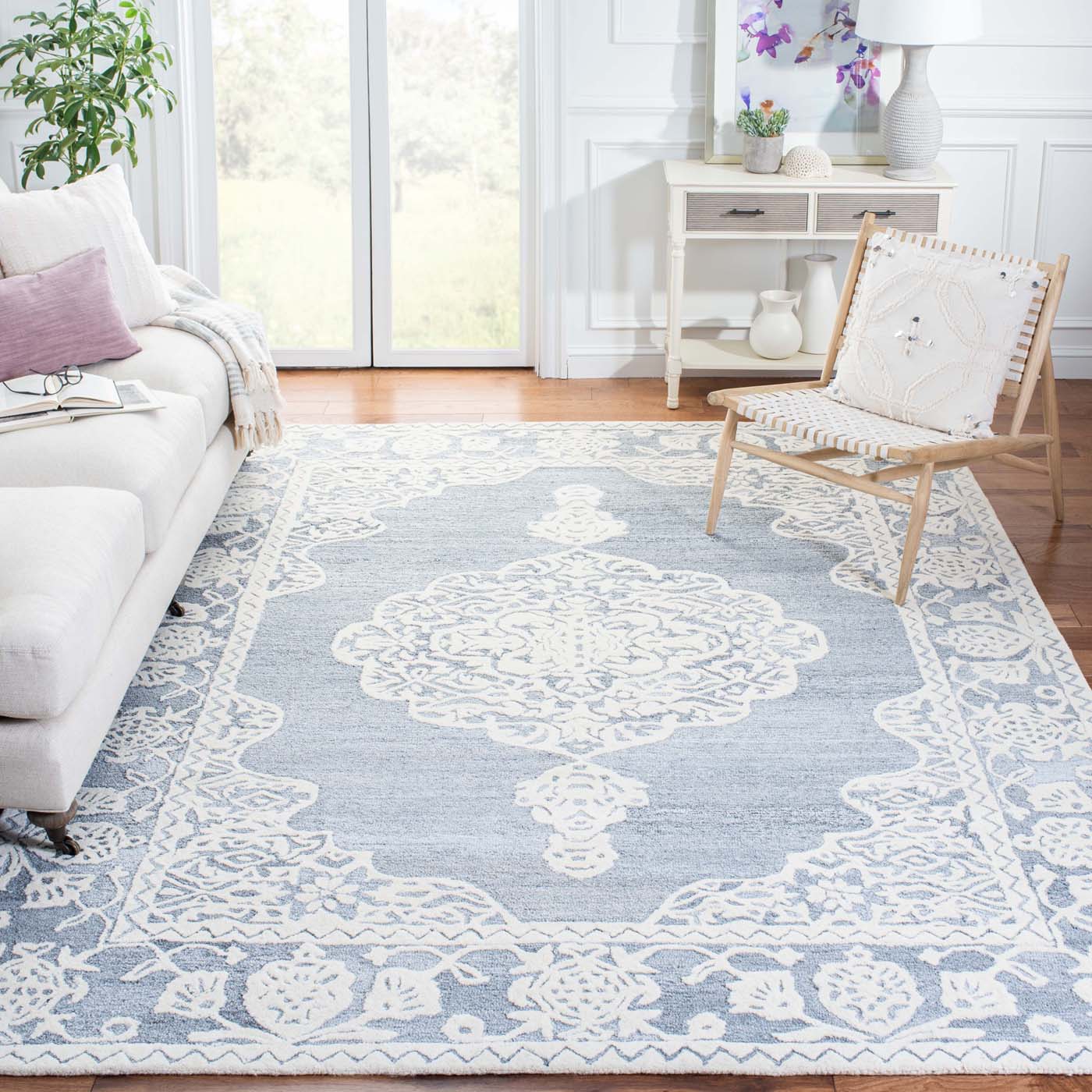 Safavieh Micro-Loop 275 Rug, MLP275 - Light Blue / Ivory