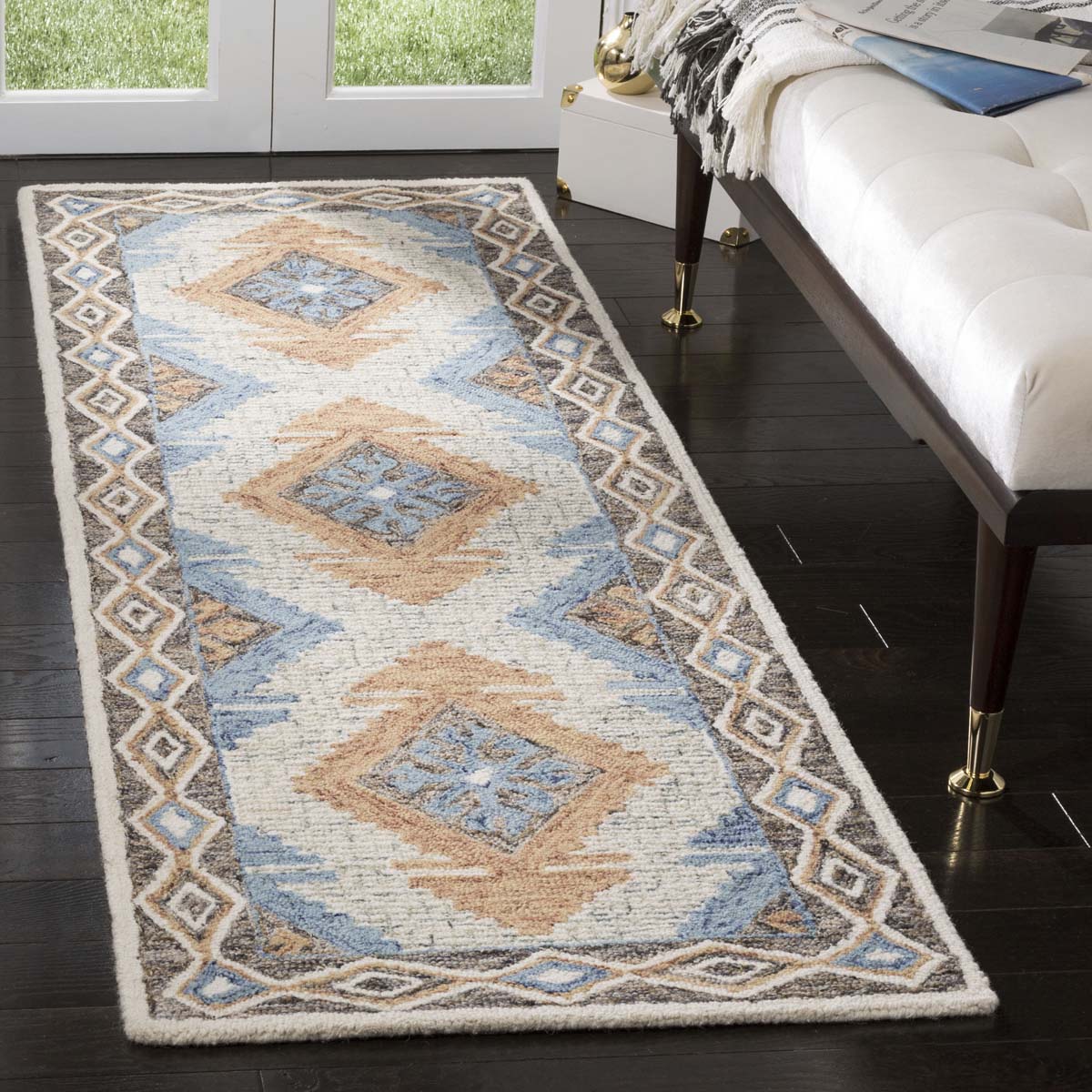 Safavieh Micro-Loop 401 Rug, MLP401 - Blue / Beige