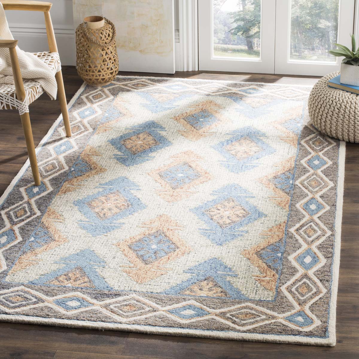 Safavieh Micro-Loop 401 Rug, MLP401 - Blue / Beige