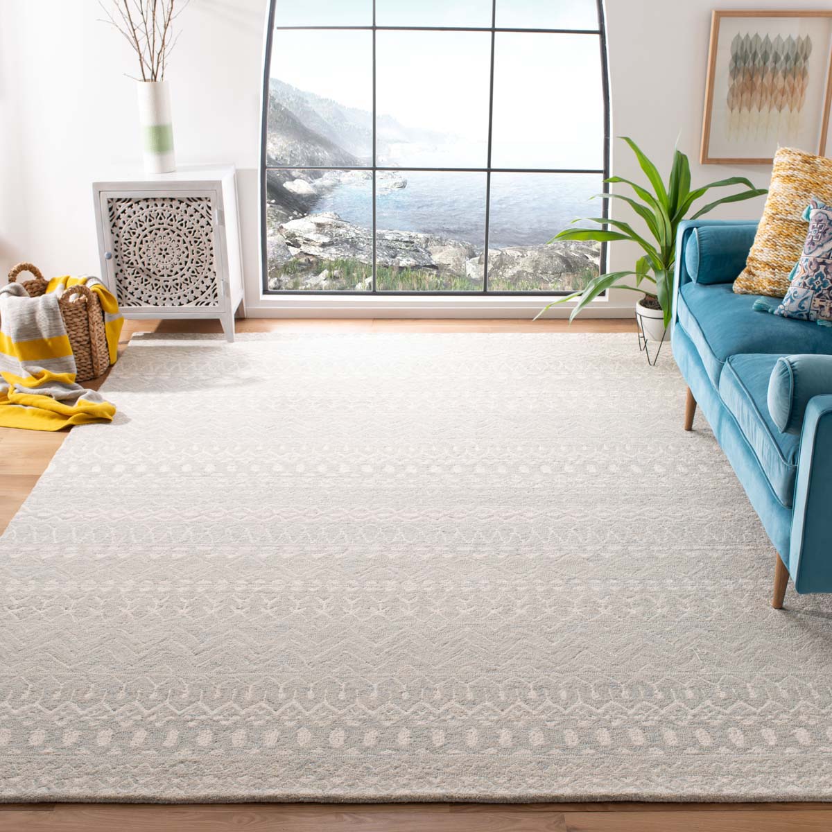 Safavieh Micro-Loop 502 Rug, MLP502 - Aqua / Ivory