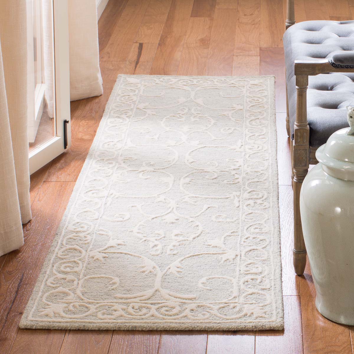 Safavieh Micro-Loop 507 Rug, MLP507 - Light Grey / Ivory