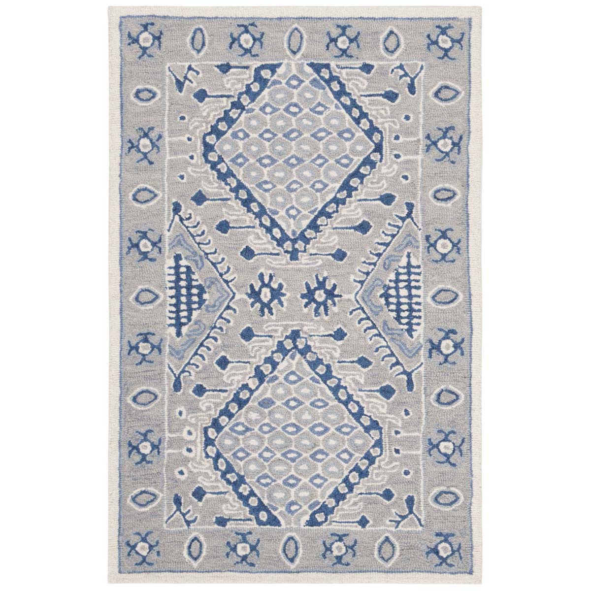 Safavieh Micro-Loop 511 Rug, MLP511 - Light Grey / Blue