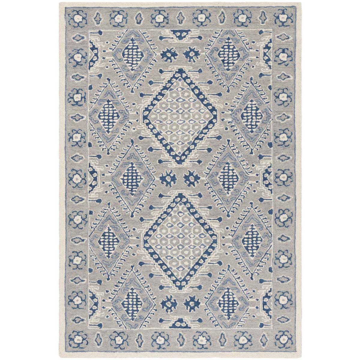 Safavieh Micro-Loop 511 Rug, MLP511 - Light Grey / Blue