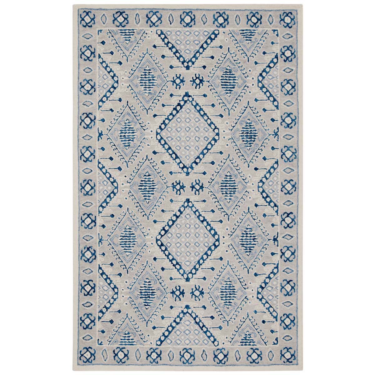 Safavieh Micro-Loop 511 Rug, MLP511 - Light Grey / Blue