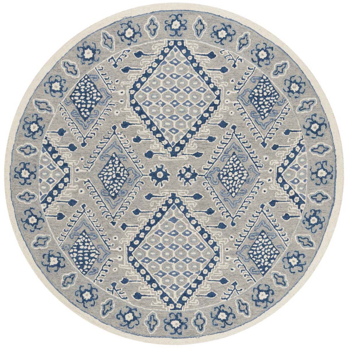 Safavieh Micro-Loop 511 Rug, MLP511 - Light Grey / Blue