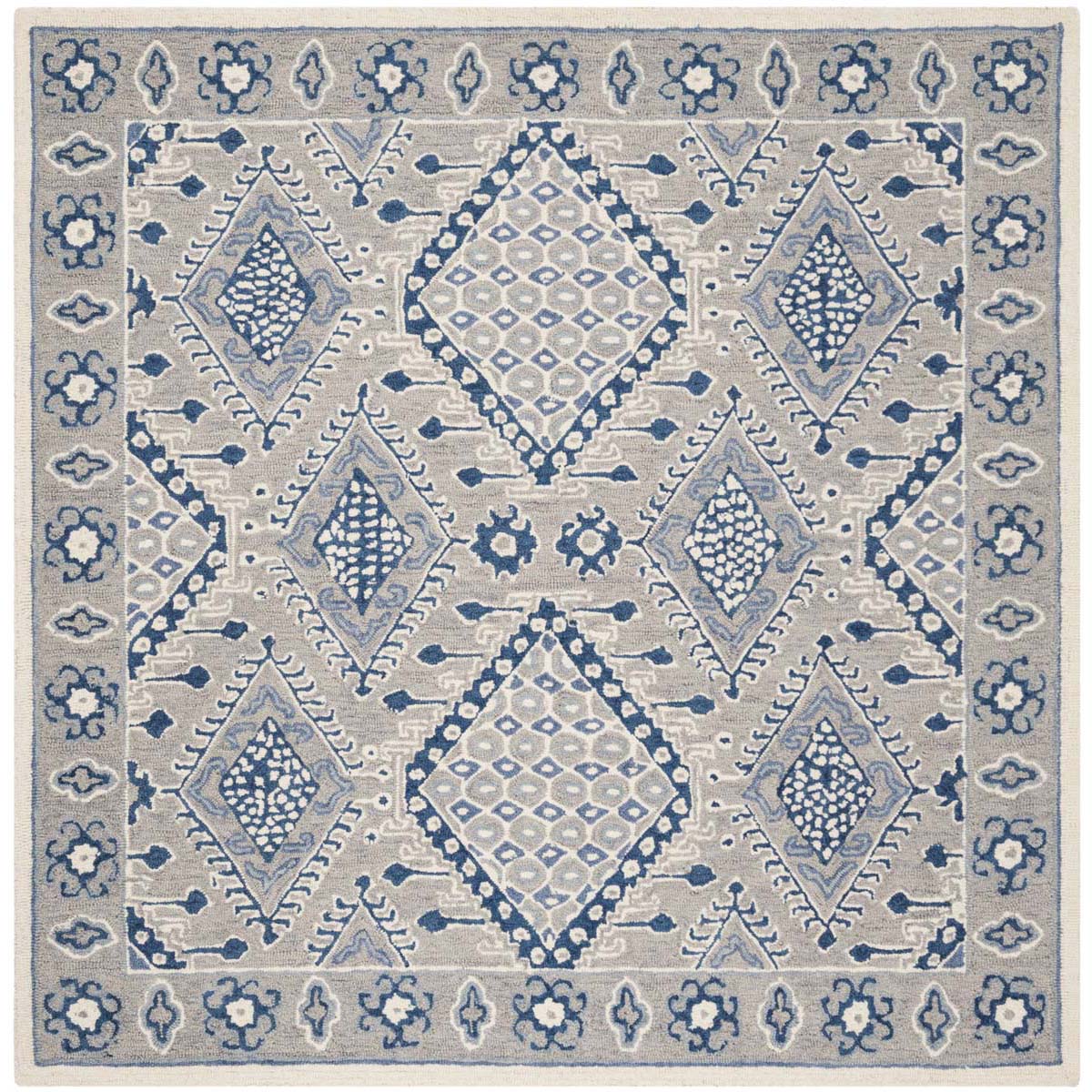 Safavieh Micro-Loop 511 Rug, MLP511 - Light Grey / Blue