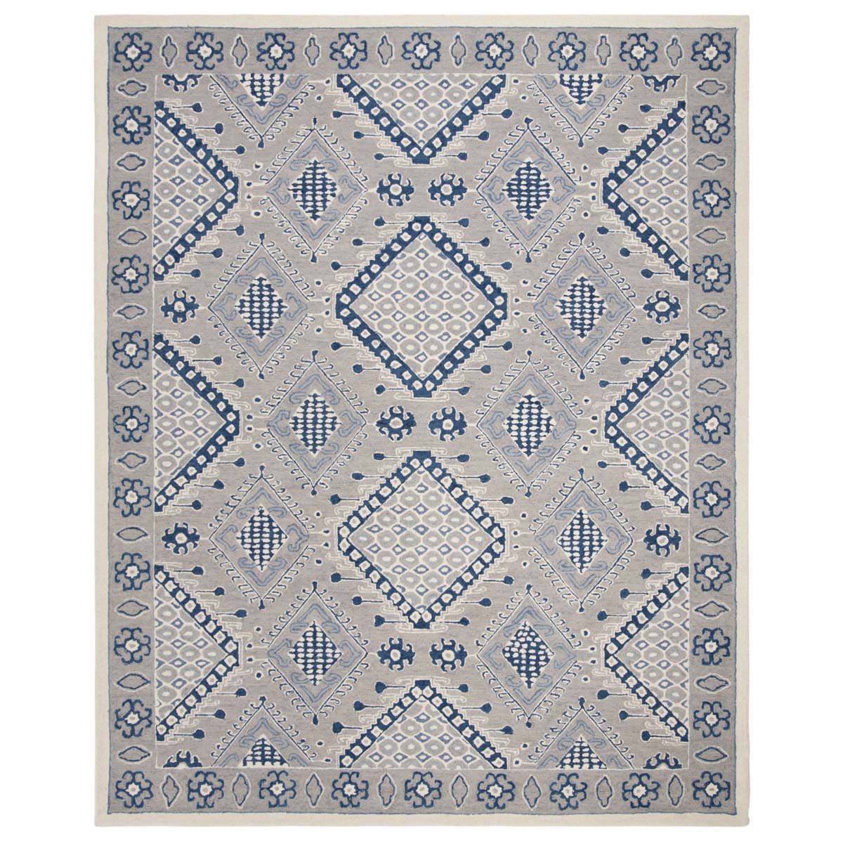 Safavieh Micro-Loop 511 Rug, MLP511 - Light Grey / Blue