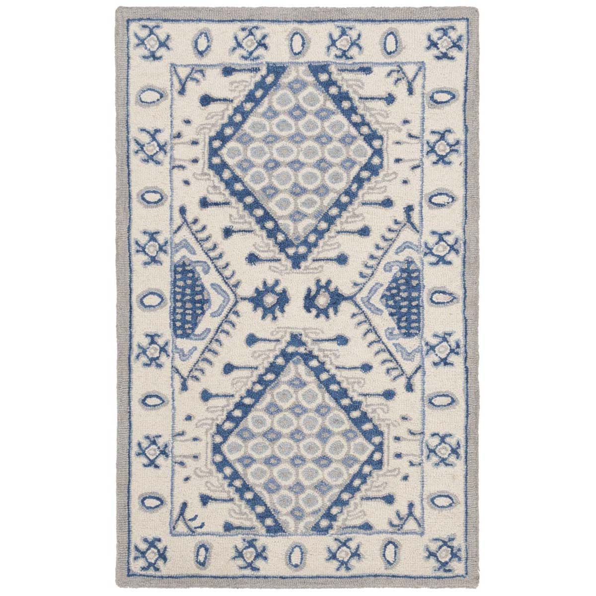 Safavieh Micro-Loop 511 Rug, MLP511 - Ivory / Blue