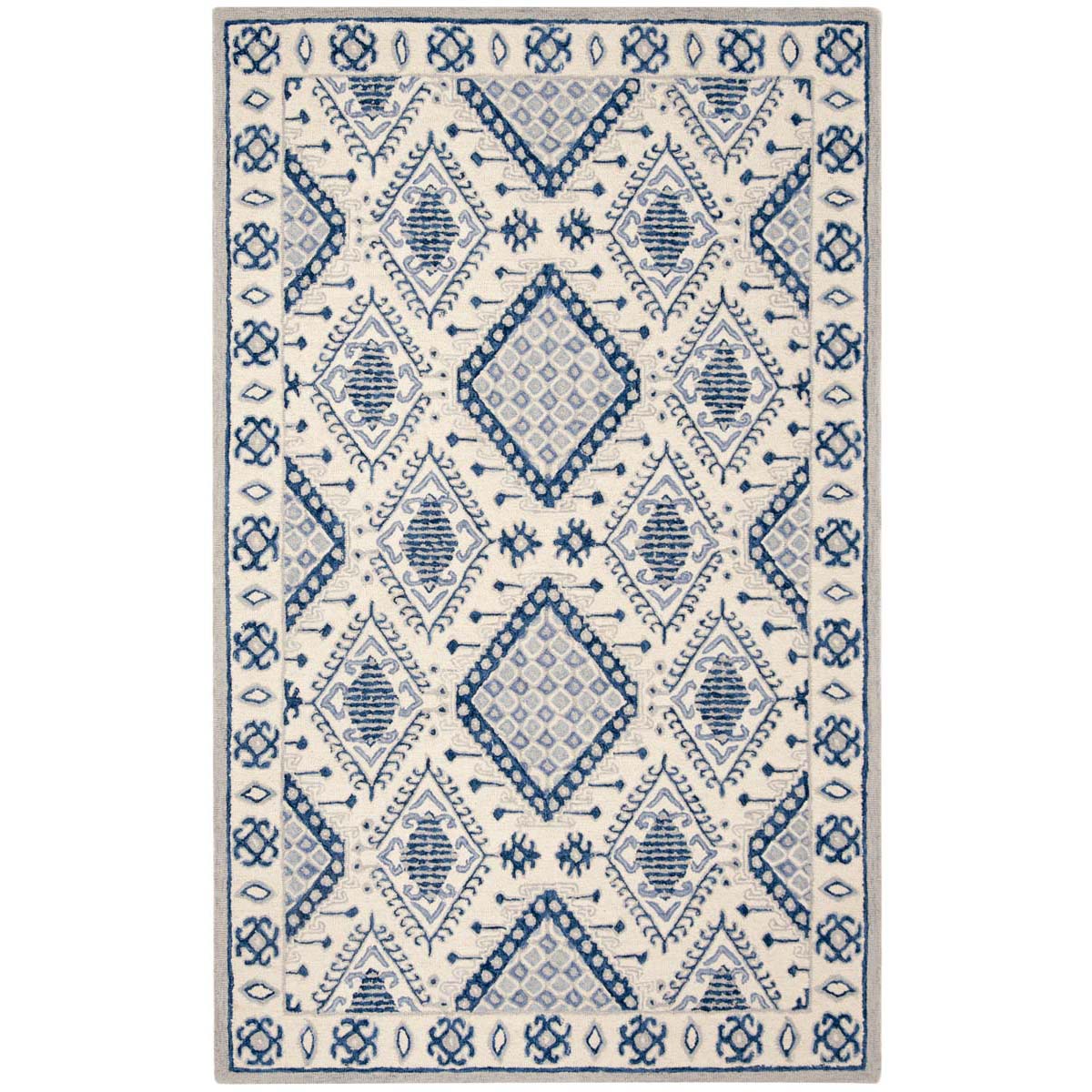 Safavieh Micro-Loop 511 Rug, MLP511 - Ivory / Blue