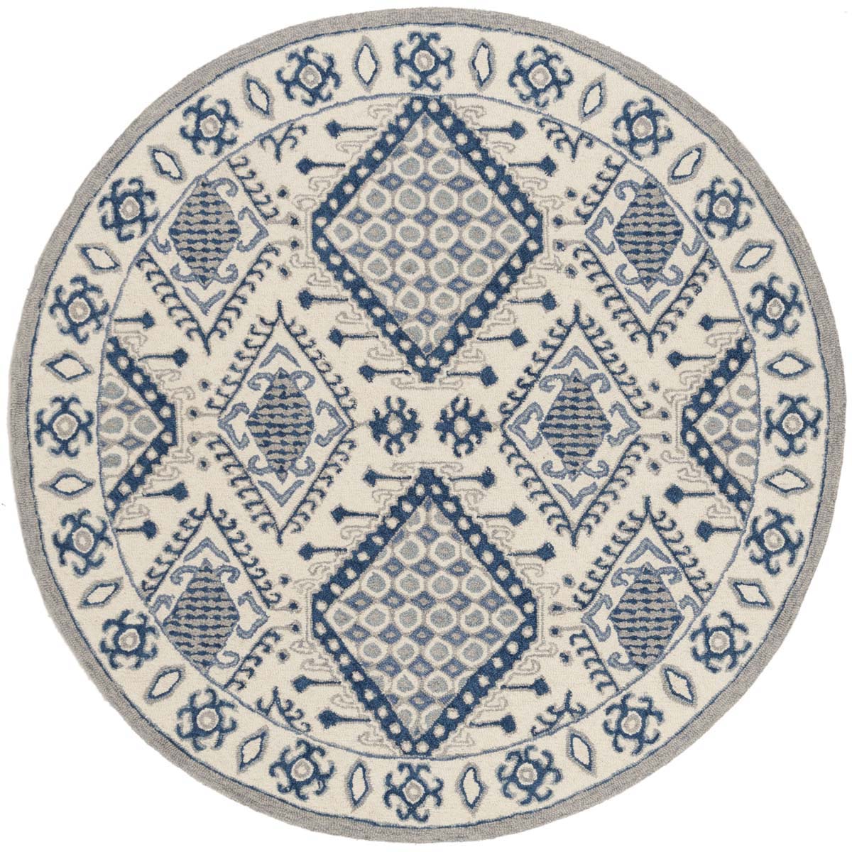 Safavieh Micro-Loop 511 Rug, MLP511 - Ivory / Blue