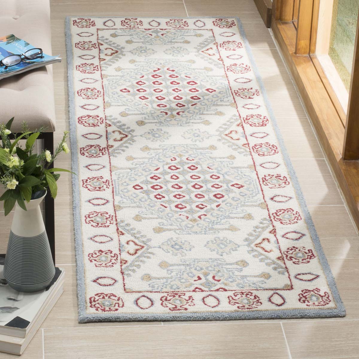 Safavieh Micro-Loop 511 Rug, MLP511 - Ivory / Red