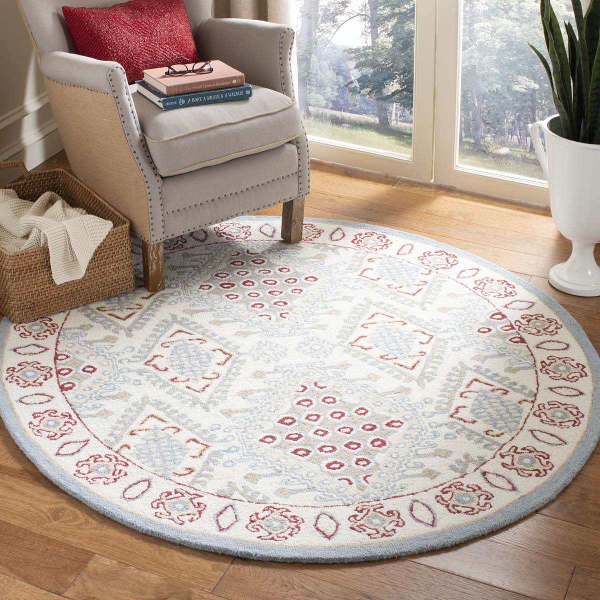 Safavieh Micro-Loop 511 Rug, MLP511 - Ivory / Red