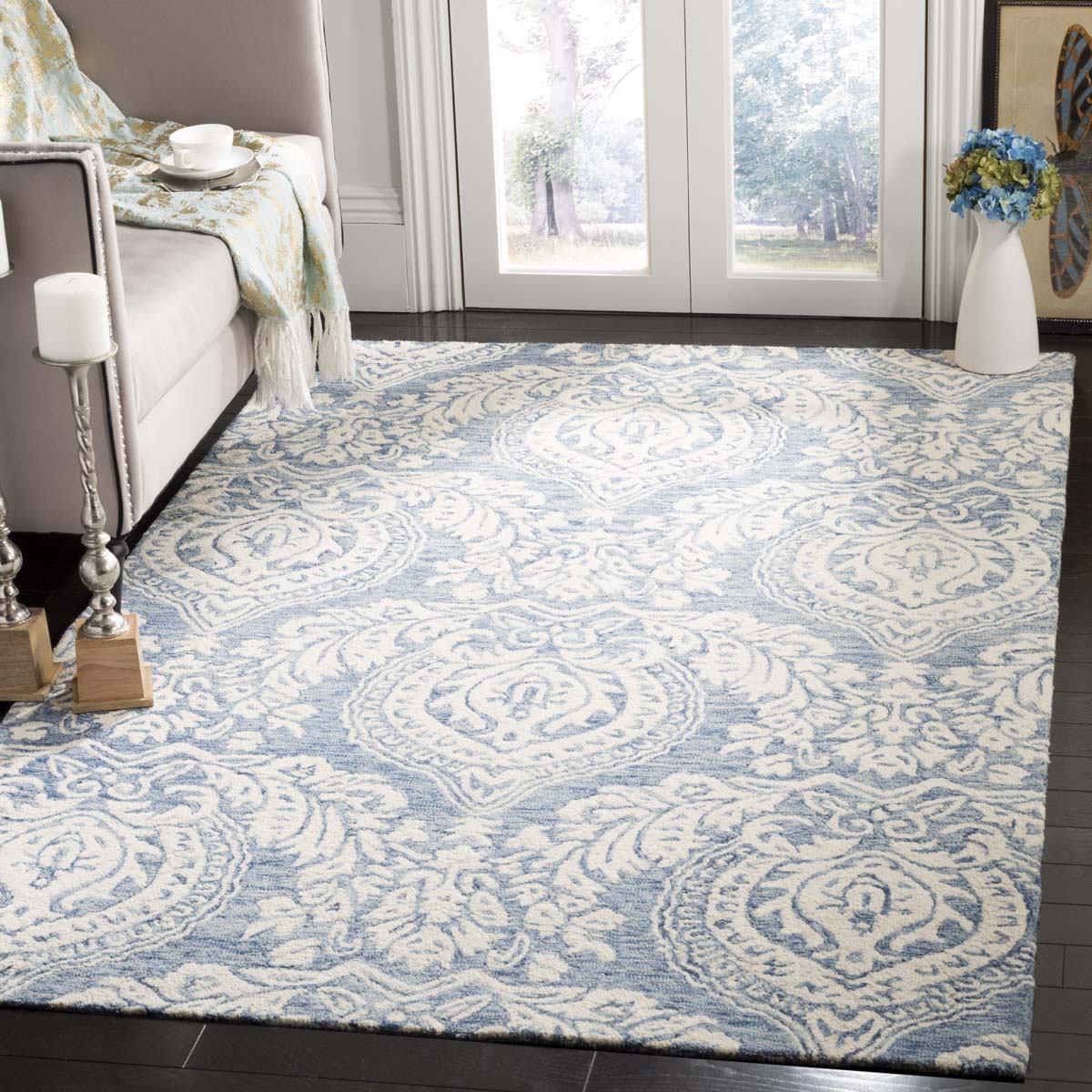 Safavieh Micro-Loop 512 Rug, MLP512 - Blue / Ivory