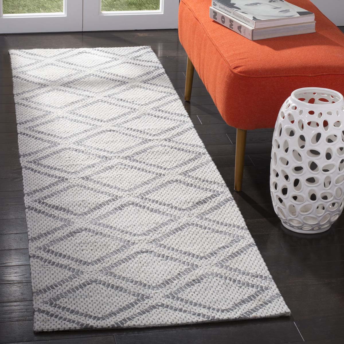 Safavieh Micro-Loop 514 Rug, MLP514 - Silver / Dark Grey