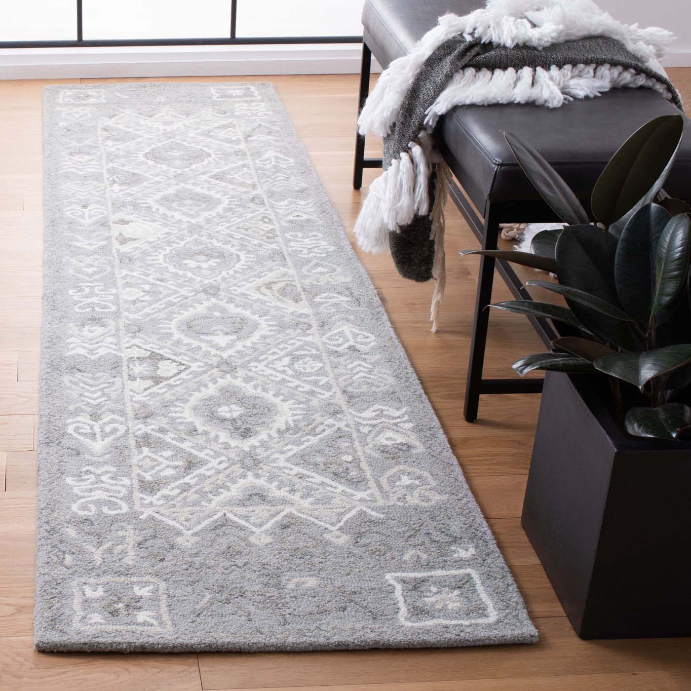 Safavieh Micro-Loop 517 Rug, MLP517 - Ivory / Grey